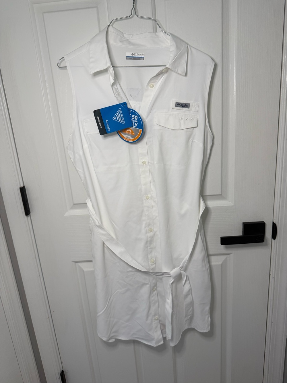 Columbia PFG White Performance Button-Up dress